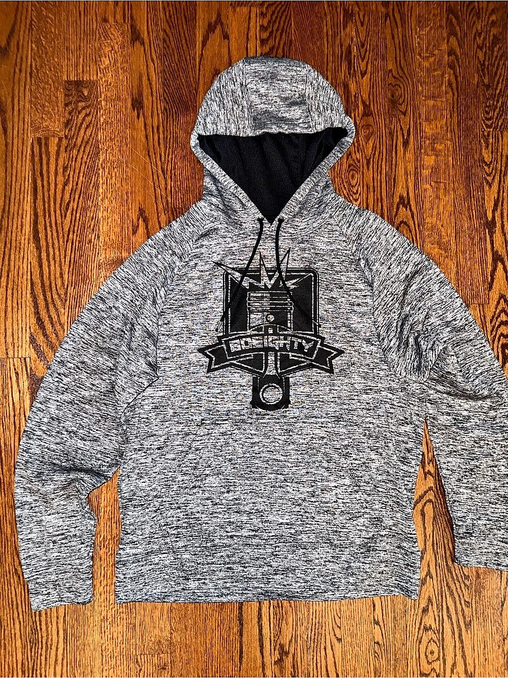 Sport-Tek Gray Graphic Pullover Hoodie Size Medium Like New